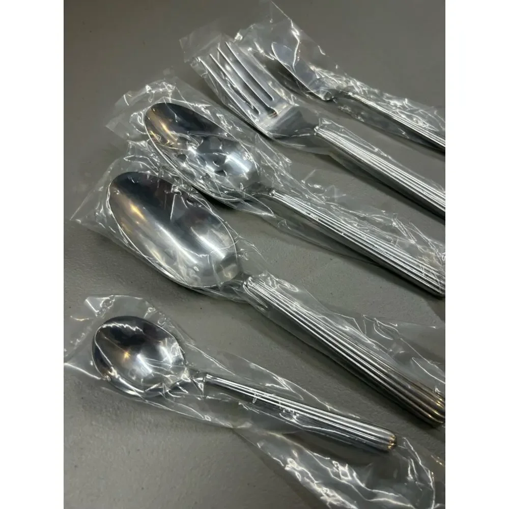 Monique Lhuillier x Pottery Barn Rivoli Serve Set 5 Pc Spoon Fork Silverware NEW